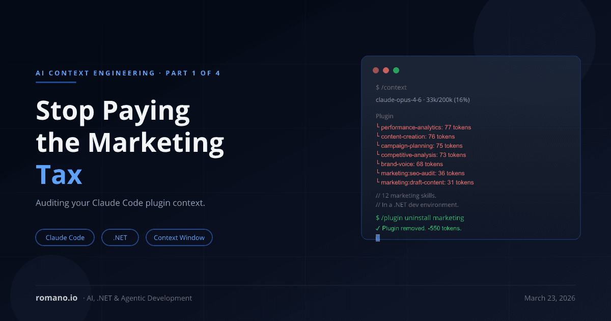 Stop Paying the Marketing Tax: Auditing Your Claude Code Plugin Context