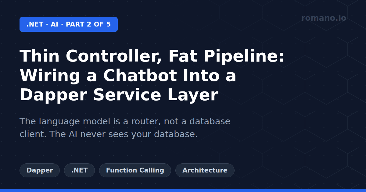 Thin Controller, Fat Pipeline: How I Wired a Chatbot Into a Dapper Service Layer